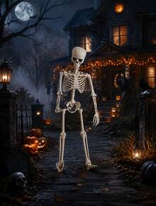 1 Piece Oversized Giant Halloween Skull Prop, Spooky Horror Style Skeleton Ornament, Perfect Scene Layout Decoration For Haunted House, Bar Interior And All Kinds Of Halloween Themed Parties - A - View 6