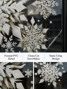 Haus Hana Crystal Snowflake Christmas Tree Glass Window Sticker, Made Of PVC, Suitable For Holiday And Winter Decoration Without The Need For Power Supply. Electrostatic Christmas Tree Glass Window Sticker Is A Must-Have For Christmas Decoration. - Multicolor - View 5