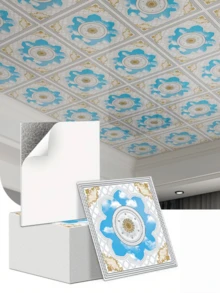 Plane Wallpaper Self-Adhesive Ceiling Home Roof Ceiling Wall Cover Ugly Decoration Living Room Bedroom Waterproof Anti-Moisture Sticker - 10Pcs - View 4