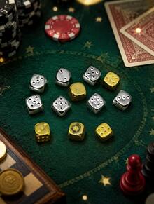 Rotatable Brass Polyhedral Dice Ornament, Fortune Attracting Rotation Toy, Bring Wealth & Good Luck, Reverse Bad Fortune Desk Decor Feng Shui Accessory For Home Office Gift - Multicolor - View 9