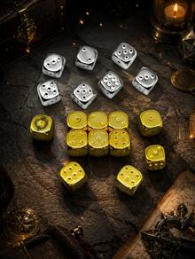 Rotatable Brass Polyhedral Dice Ornament, Fortune Attracting Rotation Toy, Bring Wealth & Good Luck, Reverse Bad Fortune Desk Decor Feng Shui Accessory For Home Office Gift - Multicolor - View 2