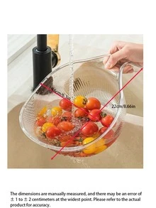 Upgraded Kitchen Rice Washer With Handle, Vegetable Fruit Basket Drainer, Fine Mesh Rice Washing Sieve Filter, Plastic Washing Bowl, Household Essential - Upgraded Rice Washer - View 17