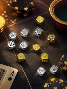 Rotatable Brass Polyhedral Dice Ornament, Fortune Attracting Rotation Toy, Bring Wealth & Good Luck, Reverse Bad Fortune Desk Decor Feng Shui Accessory For Home Office Gift - Multicolor - View 4