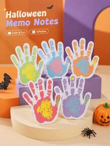 Joivida 1pc/6pcs Halloween Hand Shape Sticky Notes, Fun Palm Design Self-Adhesive Memo Pads For Home, Office, School, Party Favors, Planner Decor, Cute Colored Scratch Paper - multicolor - View 13