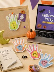 Joivida 1pc/6pcs Halloween Hand Shape Sticky Notes, Fun Palm Design Self-Adhesive Memo Pads For Home, Office, School, Party Favors, Planner Decor, Cute Colored Scratch Paper - multicolor - View 10