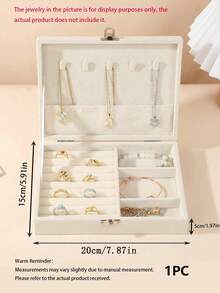 1pc Large Capacity 2-Layer Jewelry Box, Bathroom Storage Box, Containers, Jewelry Organizer, Cabinet Storage Box, Jewelry Box For Necklaces, Earrings, Bracelets, Rings, Elegant French Style, Gold Jewelry Box, - Multicolor - View 12