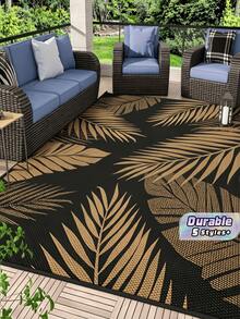 5ft X 8ft Waterproof Outdoor Rug, Reversible Plastic Straw Indoor Outdoor Patio Carpet For RV, Porch, Deck, Backyard, Camper, Balcony, Picnic, Grey And White - multicolor - View 1
