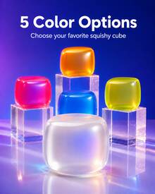1pc Transparent Ice Cube Shape Squishy Stress Relief Cube, Soft TPR Shell With Maltose Filling, 6cm Slow Rebound Hand Squeeze Cube, Stretchy Pinchable Desktop Hand Squeeze Accessory - Multicolor - View 2