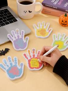 Joivida 1pc/6pcs Halloween Hand Shape Sticky Notes, Fun Palm Design Self-Adhesive Memo Pads For Home, Office, School, Party Favors, Planner Decor, Cute Colored Scratch Paper - multicolor - View 11
