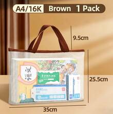 A Large Portable Tutoring Bag, Simple Transparent Grid File Bag, A2A3A4 Large Art Tool Bag, Suitable For Holiday Tutoring, Textbook Storage, Art Training, Painting Tool Storage. - A - View 10