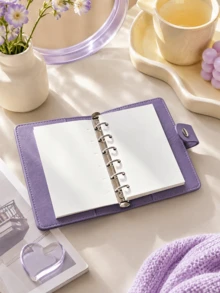 Joivida 1‑Pack Mini 6‑Hole Loose‑Leaf Notebook, Cute Heart Polka‑Dot Printed PU Leather Journal, Photo Window & Snap Button Closure, Exquisite Stitching Pocket Planner, Practical Compact Dairy For School Office Travel Daily Holiday Party Home Use - multicolor - View 9