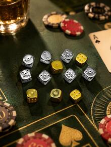 Rotatable Brass Polyhedral Dice Ornament, Fortune Attracting Rotation Toy, Bring Wealth & Good Luck, Reverse Bad Fortune Desk Decor Feng Shui Accessory For Home Office Gift - Multicolor - View 5