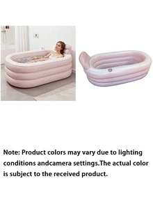 1pc Adult Inflatable Bathtub: Foldable Portable Home Bathtub With Comfortable Backrest, Thickened Durable Material, Easy To Store And Quick To Install, Space-Saving Design, Suitable For Relaxing Soak In The Bathroom - A - View 4
