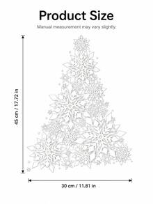 Haus Hana Crystal Snowflake Christmas Tree Glass Window Sticker, Made Of PVC, Suitable For Holiday And Winter Decoration Without The Need For Power Supply. Electrostatic Christmas Tree Glass Window Sticker Is A Must-Have For Christmas Decoration. - Multicolor - View 6