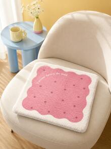 Joivida Soft Plush Wavy‑Edge Seat Cushion Features Lovely Polka‑Dot Patterns, Offering Soft Padded Support For Sitting. It Fits Office Chairs, Dining Stools And Study Desks, Bringing Cozy Comfort For Long‑Time Seating In Home And Workspace. - multicolor - View 6