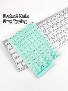 Silicone Keyboard Stickers For Manicure‑Typing, Manicure Keycaps For Girls, Anti‑Damage Keyboard‑Typing Gadget For Long Nails - View 4