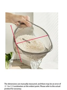 Upgraded Kitchen Rice Washer With Handle, Vegetable Fruit Basket Drainer, Fine Mesh Rice Washing Sieve Filter, Plastic Washing Bowl, Household Essential - Upgraded Rice Washer - View 13
