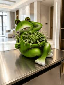 1PC Fun Lazy Frog Resin Garden Statue Outdoor Yard Decor Unique Art Lawn Ornament For Pond Patio Porch Backyard Potted Plant Decoration Festival Gift Weatherproof Sculpture - A - View 6