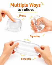 1pc Transparent Ice Cube Shape Squishy Stress Relief Cube, Soft TPR Shell With Maltose Filling, 6cm Slow Rebound Hand Squeeze Cube, Stretchy Pinchable Desktop Hand Squeeze Accessory - Multicolor - View 4