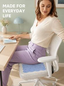 Joivida Soft Plush Wavy‑Edge Seat Cushion Features Lovely Polka‑Dot Patterns, Offering Soft Padded Support For Sitting. It Fits Office Chairs, Dining Stools And Study Desks, Bringing Cozy Comfort For Long‑Time Seating In Home And Workspace. - multicolor - View 11