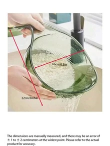 Upgraded Kitchen Rice Washer With Handle, Vegetable Fruit Basket Drainer, Fine Mesh Rice Washing Sieve Filter, Plastic Washing Bowl, Household Essential - Upgraded Rice Washer - View 15
