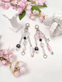 Muroi Mono 1pc Handmade Resin Bead Keychain - Punk Style, Fashion Lobster Clasp Pendant Accessory For Women - multicolor - View 2