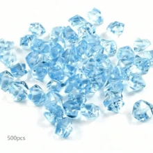 500-2000pcs Mixed Blue & Multicolor Transparent Artificial Crushed Ice Stones, Fake Diamond Ice Cubes Crystal Gems Filler For Wedding Vase Decor - Multicolor - View 12