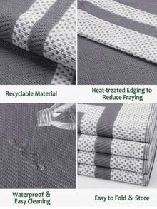 1pc Waterproof Reversible Outdoor Rug PP Material Portable Foldable With Carry Bag And 4 Ground Stakes For Patio RV Camper Deck Balcony Picnic Beach Camping - Airplane Frame - View 5