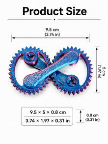 POKOJA LAND 1pc 3.5in Colorful Double Gear Mechanical Gadget, 3D Printed Rotating Gear Desk Accessory With Handheld Handle, Portable Interactive Sensory Gadget For Office, Study, Home, Travel & Daily Use - Multicolor - View 9