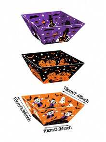 12pcs Halloween Popcorn Containers Boxes, Party Paper Snack Trays, Suitable For Popcorn, Corn Rolls, Snack Candy, Food Containers, Trick Or Treat Party Supplies, Halloween, Harvest Festival - Multicolor - View 4