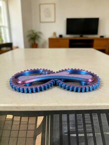 POKOJA LAND 1pc 3.5in Colorful Double Gear Mechanical Gadget, 3D Printed Rotating Gear Desk Accessory With Handheld Handle, Portable Interactive Sensory Gadget For Office, Study, Home, Travel & Daily Use - Multicolor - View 5