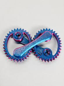 POKOJA LAND 1pc 3.5in Colorful Double Gear Mechanical Gadget, 3D Printed Rotating Gear Desk Accessory With Handheld Handle, Portable Interactive Sensory Gadget For Office, Study, Home, Travel & Daily Use - Multicolor - View 6