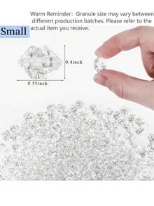 500-2000pcs Mixed Blue & Multicolor Transparent Artificial Crushed Ice Stones, Fake Diamond Ice Cubes Crystal Gems Filler For Wedding Vase Decor - Multicolor - View 2