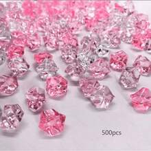500-2000pcs Mixed Blue & Multicolor Transparent Artificial Crushed Ice Stones, Fake Diamond Ice Cubes Crystal Gems Filler For Wedding Vase Decor - Multicolor - View 13