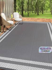 1pc Waterproof Reversible Outdoor Rug PP Material Portable Foldable With Carry Bag And 4 Ground Stakes For Patio RV Camper Deck Balcony Picnic Beach Camping - Airplane Frame - View 1