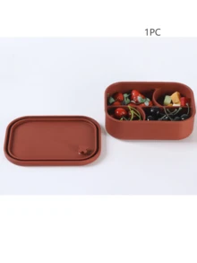 Hộp đựng thực phẩm silicone mới dùng được trong lò vi sóng, hộp bảo quản thực phẩm giòn nhiều ngăn - Nhiều màu - Xem 12