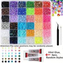 32,000pcs/40 Colors/3mm Flat Bottom Rhinestone Set, Multi-Color Handmade Gems Set With Pickup Pen And Tweezers. Suitable For DIY, Clothing, Shoes Sparkling Jewelry Colorful Mixed Color Palette., Gift Ideas - Multicolor - View 14