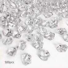 500-2000pcs Mixed Blue & Multicolor Transparent Artificial Crushed Ice Stones, Fake Diamond Ice Cubes Crystal Gems Filler For Wedding Vase Decor - Multicolor - View 14