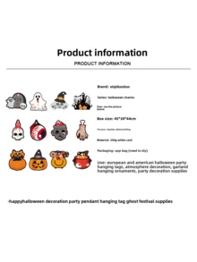 Halloween Hanging Decorations For Holiday Parties, Pumpkin And Ghost Tags, Atmosphere Accessories - Halloween pendant - View 10