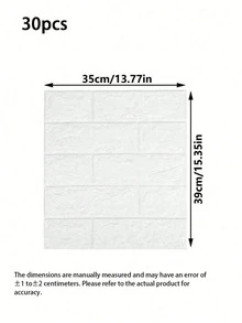 20/30pcs Remove Self-Adhesive Wallpaper 3D Waterproof PVC Foam Wallpaper Moisture-Proof Resistant Easy To Paste Room Bedroom Living Room Bathroom Nursery, Fun, Bohemian Style, Rental Home Family Office Wall - multicolor - View 7