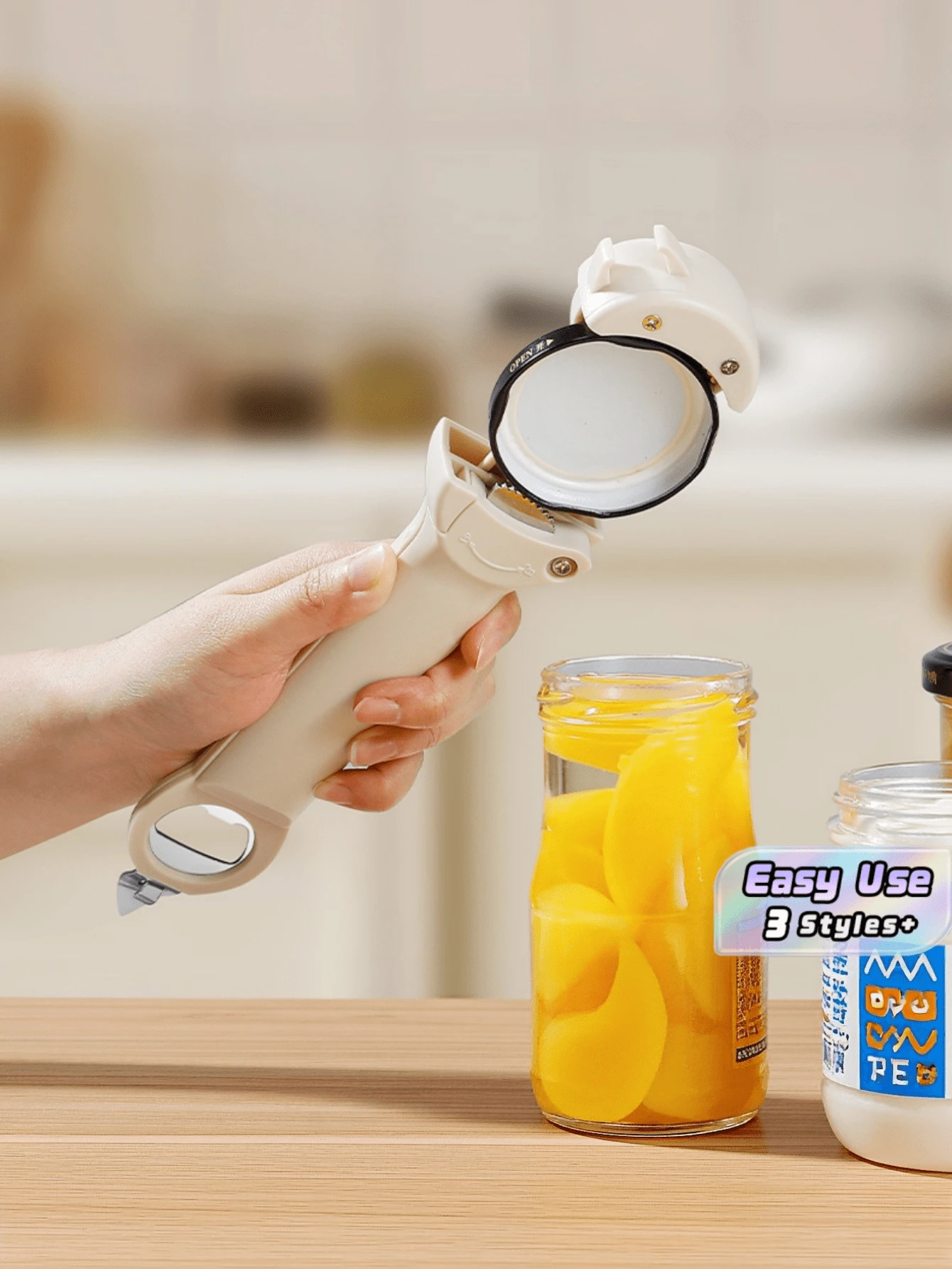 1pc Telescopic Adjustable Magnetic Can Opener, Multifunctional Bottle Opener For Beer Jars Cans, Universal Lid Twist Remover Kitchen Gadget - View 1
