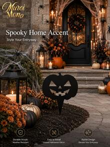 Muroi Mono 1PC Halloween Acrylic Garden Stake, Black Ghost, Jack-O'-Lantern Pumpkin Or Screaming Face Yard Sign With Ground Insert Design, Spooky Outdoor Lawn Decoration For Garden, Yard, Patio, Pathway, Front Porch, Halloween Party And Seasonal Decor - multicolor - View 5