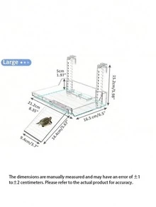 Large Acrylic Turtle Basking Platform With Feeding Dish And Adjustable Ramp, Non-Slip And Durable, Height Adjustable Hanging Shelf. Suitable For Small Turtles, Reptiles, And Aquatic Pets - default - View 7
