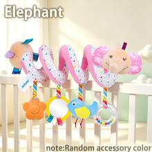 MINKOJA Cute Pink Elephant And Rabbit Car Seat Toys, Infant Carseat Hanging Stroller Accessories, Newborn Toys For Car Seat Stroller Crib Bassinet Mobile With Mirror, BB Squeaker And Rattles, Ideal Gifts,Easter,Easter Gift,Childen's Day,Baby Stuff,Baby Essentials,Baby Toys,Baby Car Seat & Stroller Toys - Multicolor - View 12