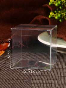 SHEIN 10 件/套透明礼品包装盒，PVC 透明储存方形容器 - 白色 - 查看 28