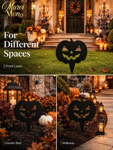 Muroi Mono 1PC Halloween Acrylic Garden Stake, Black Ghost, Jack-O'-Lantern Pumpkin Or Screaming Face Yard Sign With Ground Insert Design, Spooky Outdoor Lawn Decoration For Garden, Yard, Patio, Pathway, Front Porch, Halloween Party And Seasonal Decor - multicolor - View 6