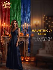 Muroi Mono 3 Stücke 2M Metallfolien-Fransen-Vorhang, glänzender Lametta-Tür-Streamer-Hintergrund, Fotobox-Requisite, Halloween-Party-Dekoration, geeignet für Geburtstag, Hochzeit, Verlobung, Valentinstag, Neujahr Wanddekoration - Mehrfarbig 2 - Übersicht 11