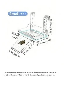 Large Acrylic Turtle Basking Platform With Feeding Dish And Adjustable Ramp, Non-Slip And Durable, Height Adjustable Hanging Shelf. Suitable For Small Turtles, Reptiles, And Aquatic Pets - default - View 8