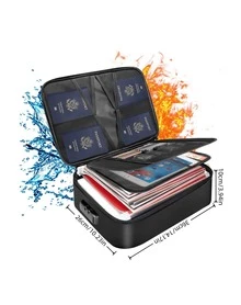 1PC Heat Resistant Flame Resistant Document Storage Pouch Secure File Organizer Bag For Home Office Travel Important Papers Passport Money Valuables Protection - A - View 4