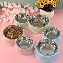 Pet Bowl In 8 Shape Of Stainless Steel With Anti-Slip And Plastic Double For Dogs/Cats - One Piece - Multicolor - View 16